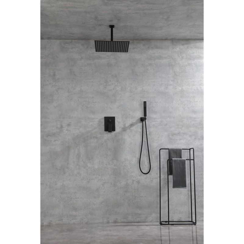 Ensemble de système de douche de plafond avec douche à main et pomme de douche 16 po