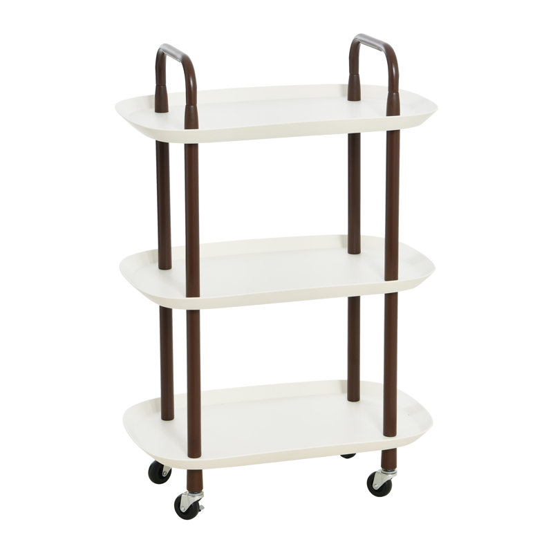 Chariot à 3 niveaux Main + Mesa, Blanc, Brun