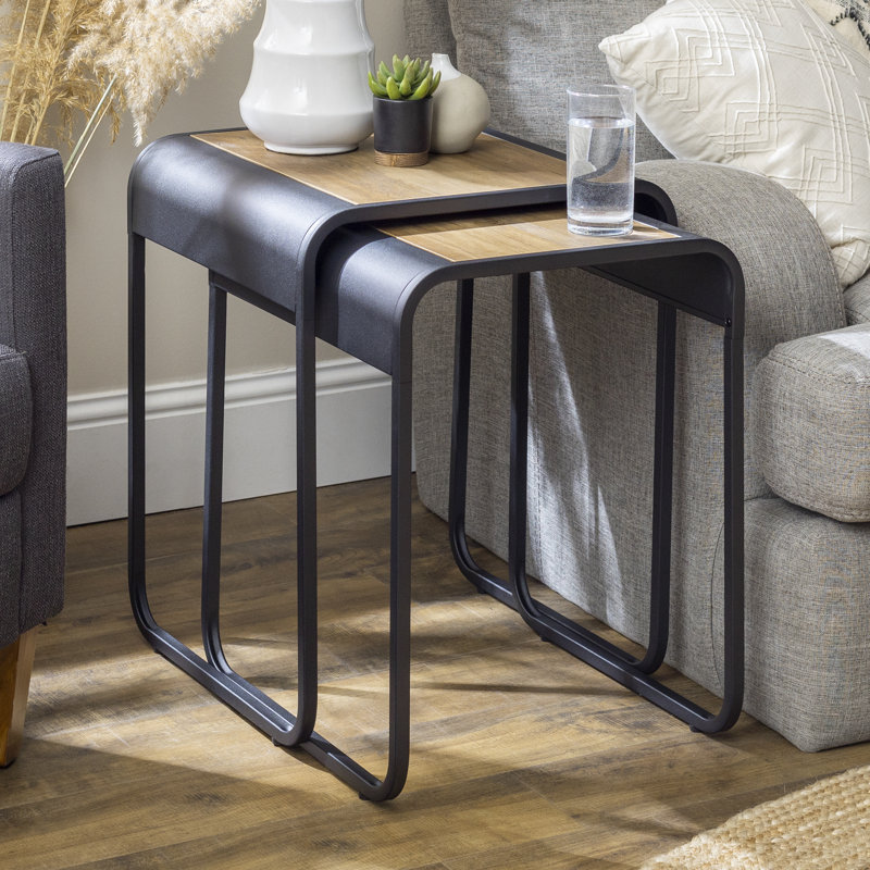 Pomona Nesting Tables, Rustic Oak
