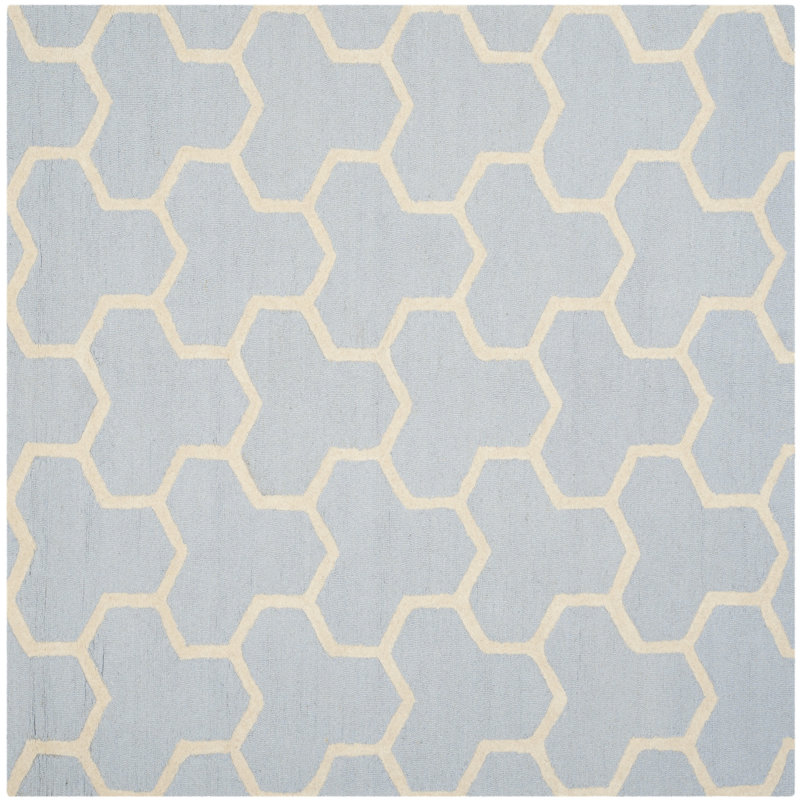 Deedgra Cambridge Hand Tufted Wool Geometric Rug, Square 8'