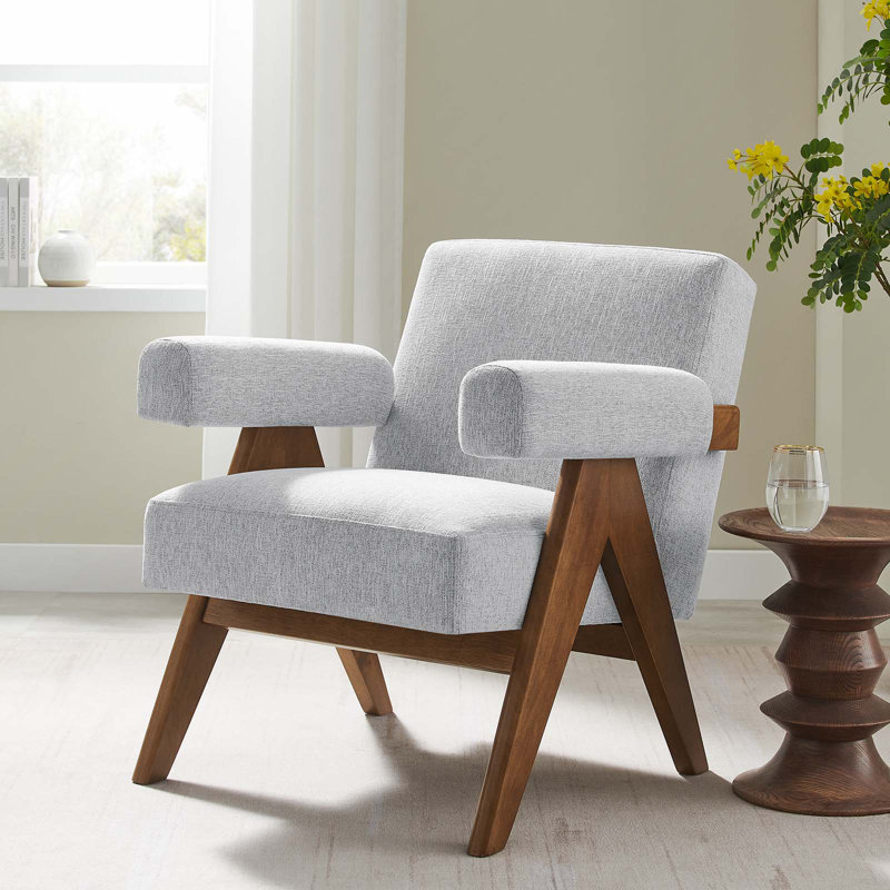 Fauteuil Lyra, 100 % polyester gris clair