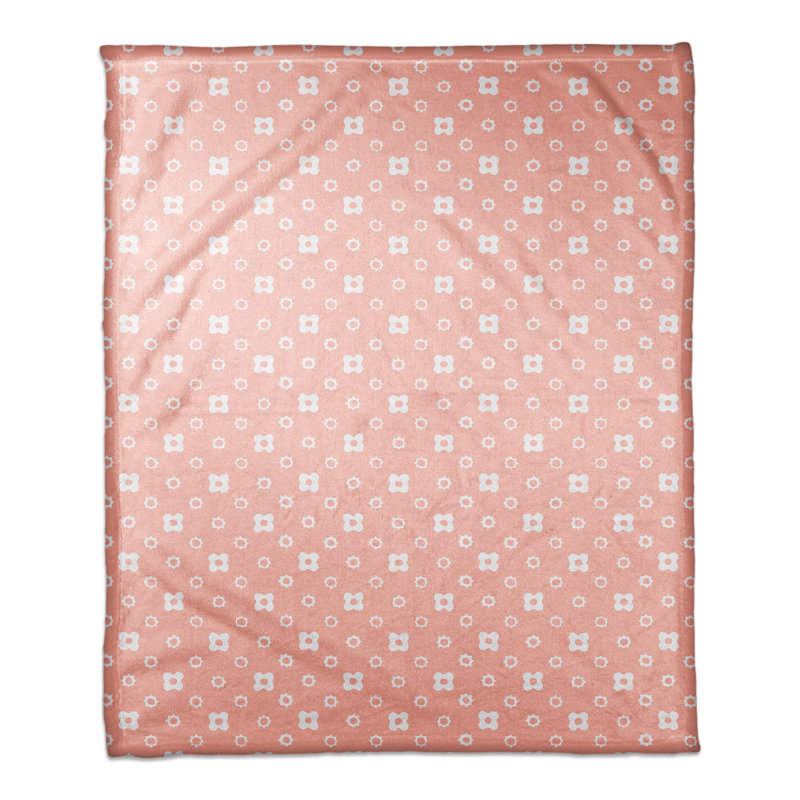 Jeté à motif floral , Rose