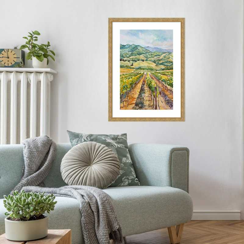 «Raising Crops No. 1» par Wellston Wood, reproduction d'art encadrée, 26 x 19