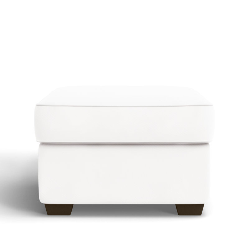 Gemi Upholstered Ottoman, Classic Bleach White Twill