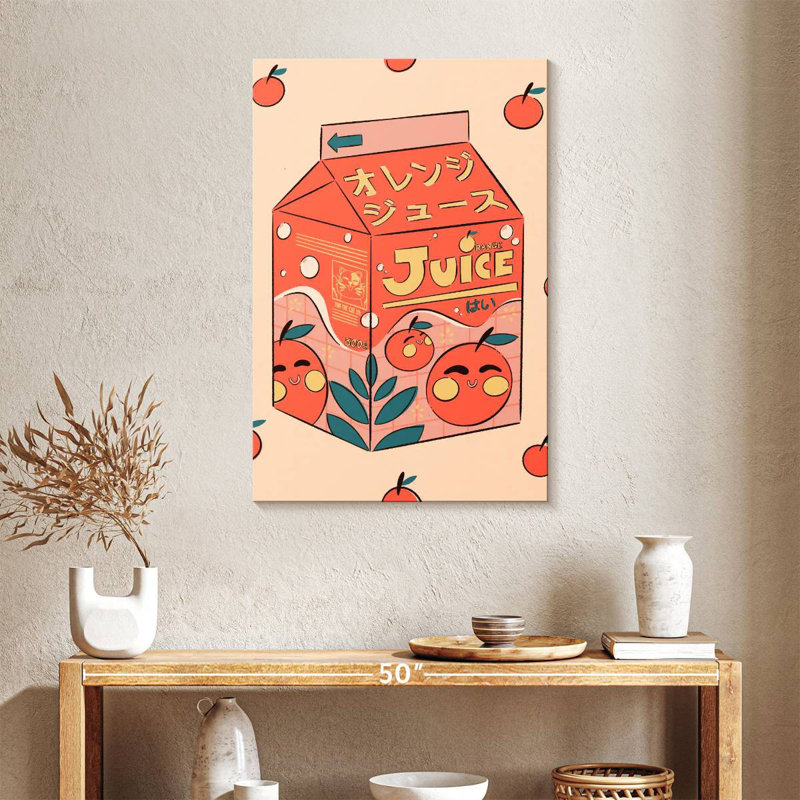 Yarlin Orange Juice Box, 36" H x 24" W
