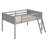 Full Size Wood Low Loft Bed With Ladder And Safety Guardrails-1978806765