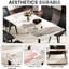 62.99" Modern Artificial Stone Straight Edge Dining Table with Round Metal Leg(Dining Table Only)-1289171916-1289171919-1301488143