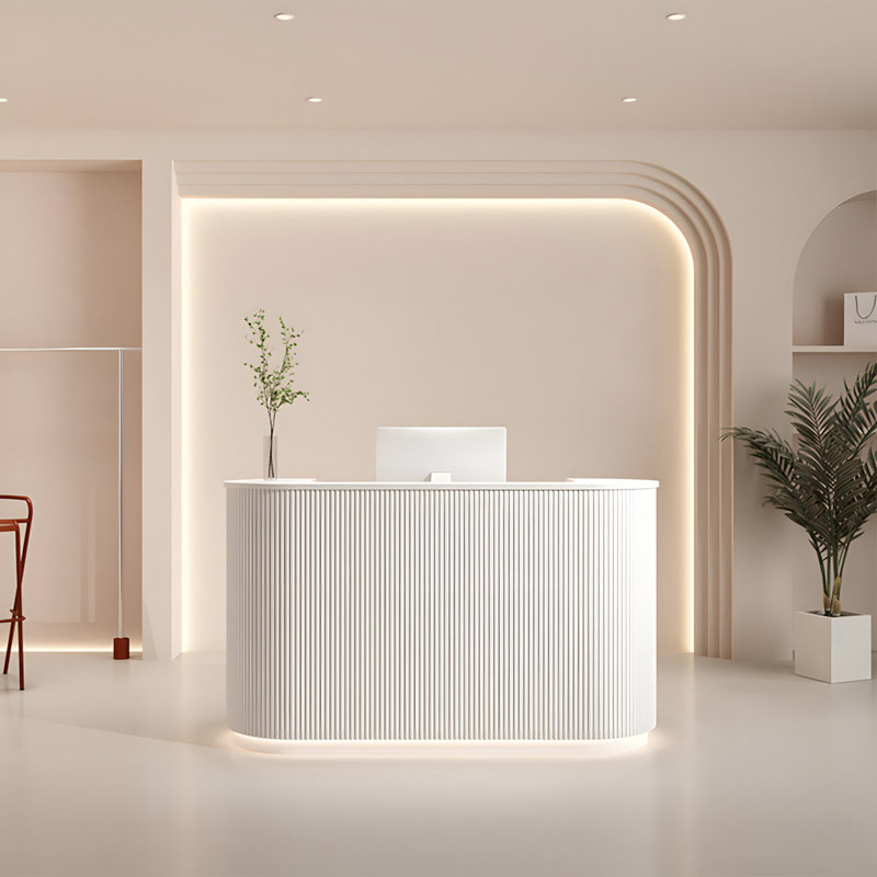 Bureau de réception incurvé moderne avec comptoir de mouvements Modern Minimalist