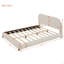 Lit plateforme tapissier en velours, structure solide et design courbé élégant-1849902630