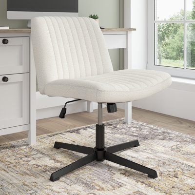 Meila Armless Computer Chair Without Wheels, Criss Cross Legged Seating For Home Office Or Vanity Desk