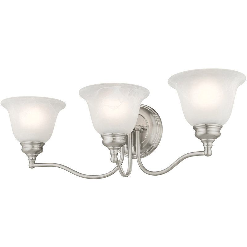 Éclairage pour meuble-lavabo 3 lumières, Nickel brossé