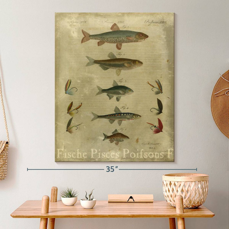 Poissons, composition I, 30" H x 24" W