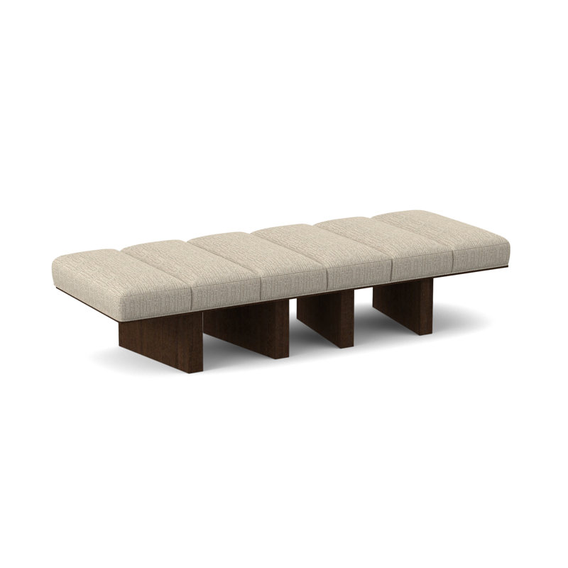 Banc rembourré Oblique, Noyer américain, Galet Chartres