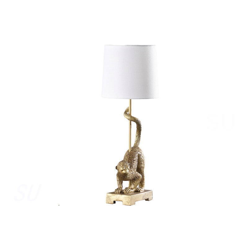 Lampe de table en polyrésine 24 po, Blanc doré, Blanc