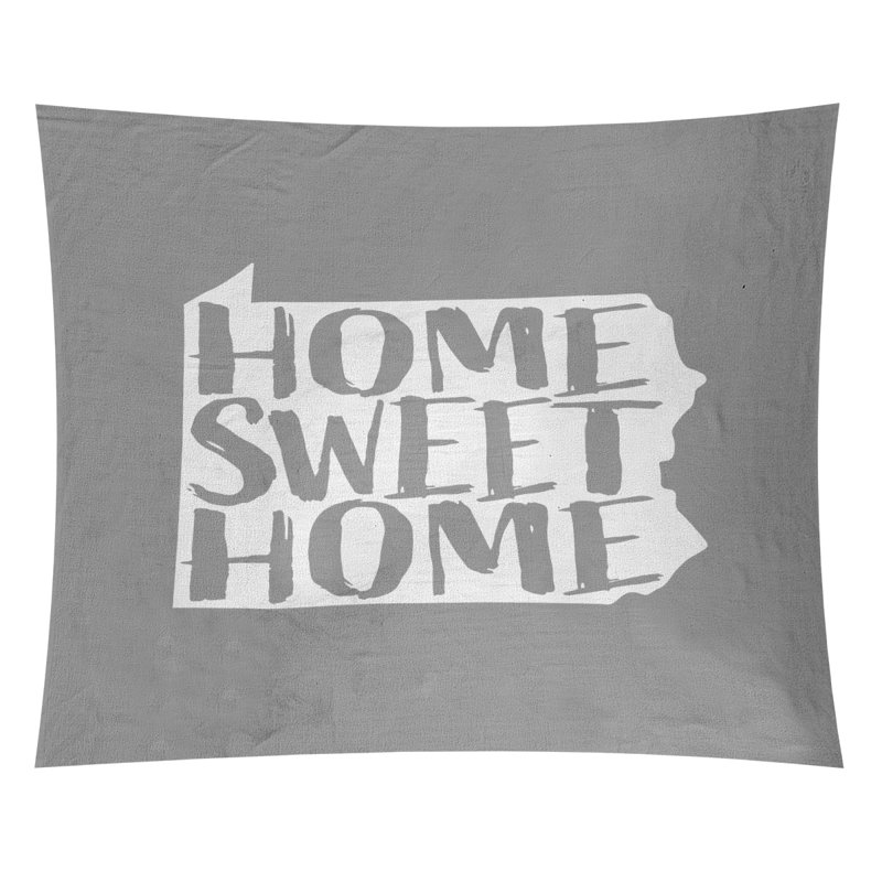 Tapisserie Home Sweet Pennsylvania, H 80 po x l 68 po, Gris
