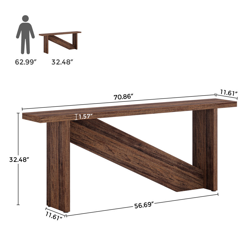 Grennan 70.86In Wide Console Table, Entry Table With Motion-Sensing LED Light