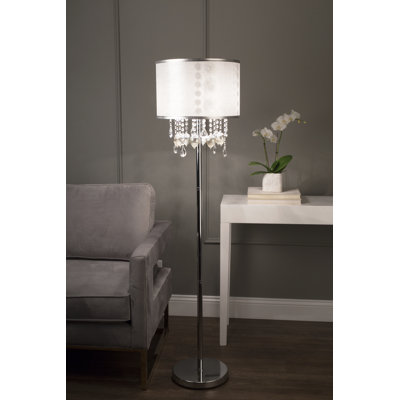 Kazuko 60'' Chrome Traditional Floor Lamp