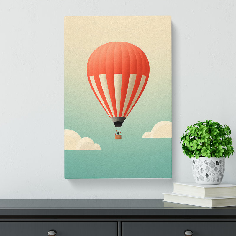 Hot Air Balloon Minimalism No.2 - Art Prints - Wrapped Canvas, 60cm H x 40cm W x 3cm D