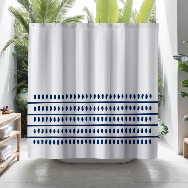 Coco Shower Curtain, Navy Blue