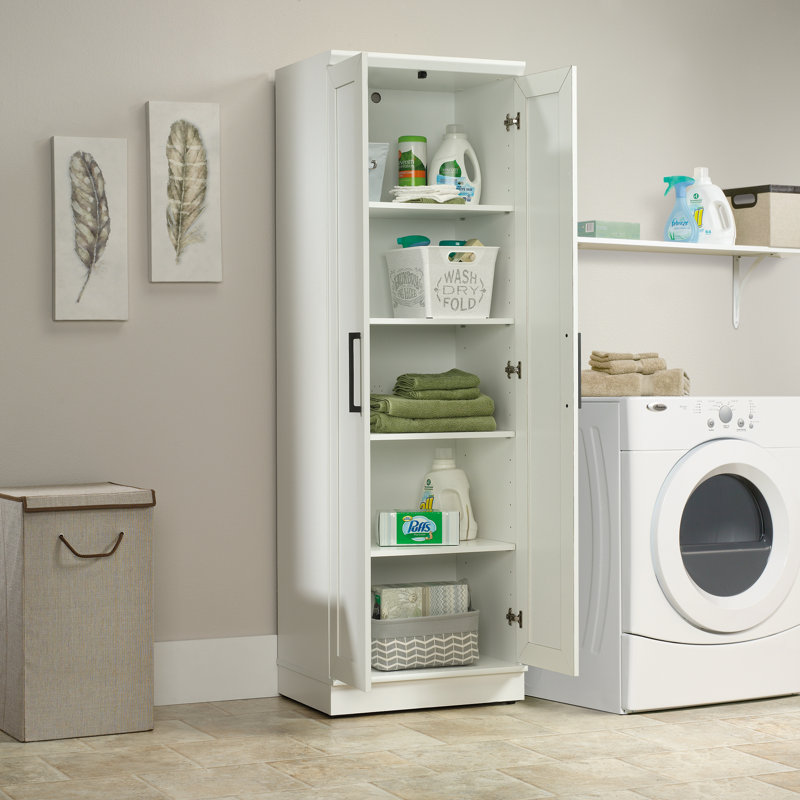 Carnesha 4 - Shelf Storage Cabinet, Soft White