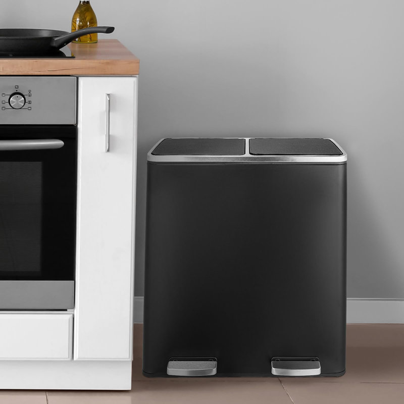 Step On Kitchen Trash Can - 60L, Black