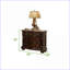 Ensemble de chambre à coucher très grand lit 5 pièces en bois d'acacia massif brun noyer foncé avec tête de lit capitonnée en marbre | Bois | Lits standard