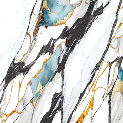 Blue Agate Gold Vein Wall Mural Luxury Abstract Stone Statement Wallpaper For Living Room Bedroom Bathroom Accent Wall