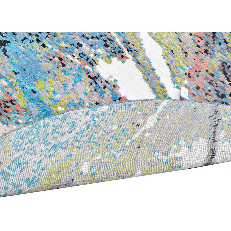 Hand Woven Wool Abstract Area Rug, Rectangle 5' x 8'