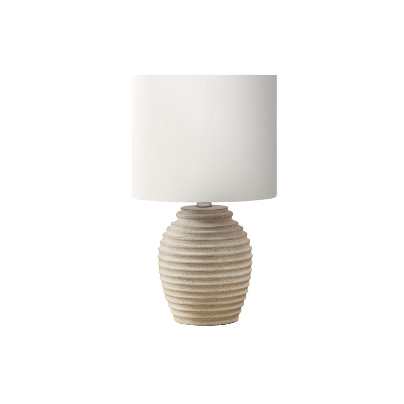 Lighting, 17 po, lampe de table, résine, abat-jour ivoire / crème, contemporain, Beige