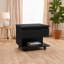 Table basse avec plateau relevable et roulettes, conception compacte carrée de rangement aux tons noirs
