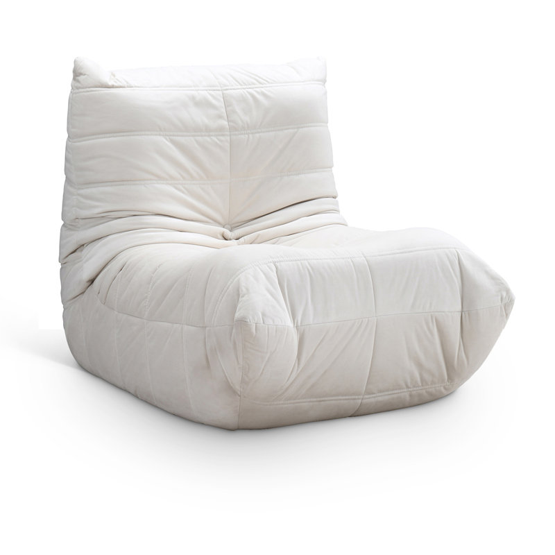 Chaise rembourrée en velours Rachel, Velours crème