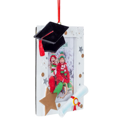 Kurt Adler Resin Ornament for Christmas Tree, Graduation Picture Frame