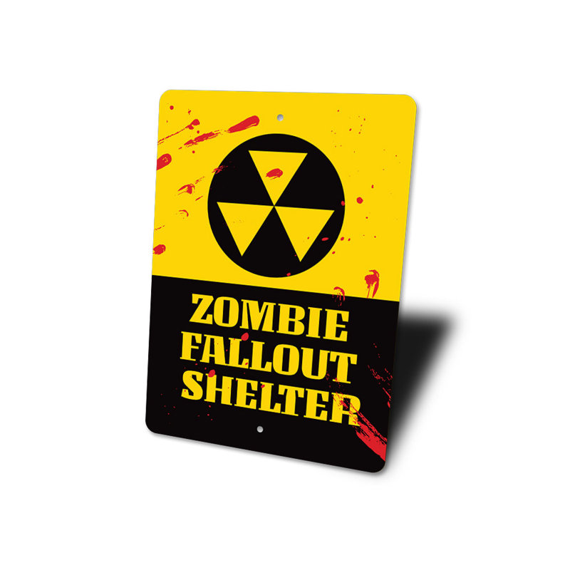 Panneau en aluminium Zombie Fallout Shelter, H 18 po x l 12 po x P 0,06 po