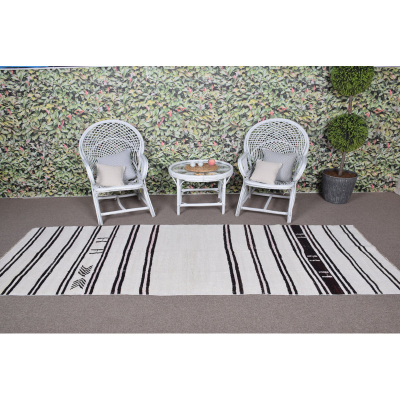 Tapis de couloir rétro vintage en chanvre à rayures idéal pour la chambre à coucher ou la cuisine