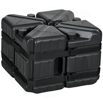 Canopy Weights Set Of 4, HDPE Water Or Sand Filled Tent Weights For Pop Up Canopy, With Built-In Handles And Secure Straps, 115LBS