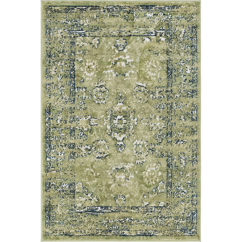 Tapis contemporain Endel couleur mousse, Rectangle 4 pi x 6 pi