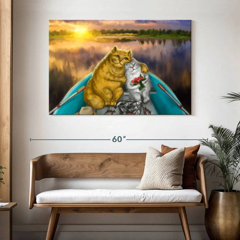 Date de pêche des chats, H 32 po x l 48 po