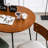 Nut-brown Round Solid Wood Dining table-441876634-441876646