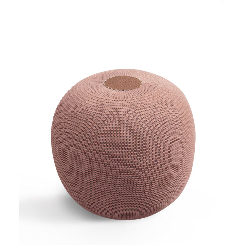 Handmade Acrylic Pouffe, Orange, 15.7 x 15.7 x 17.7 inches | 100% Acrylic Fabric, Soft Polyester Filling | Perfect for Living Room, Bedroom, or Outdoor Seating, Stylish and Versatile Accent Piece