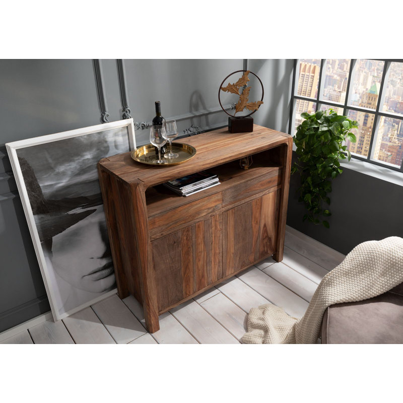 Bueno 120cm Solid Wood Sideboard, Dark Brown