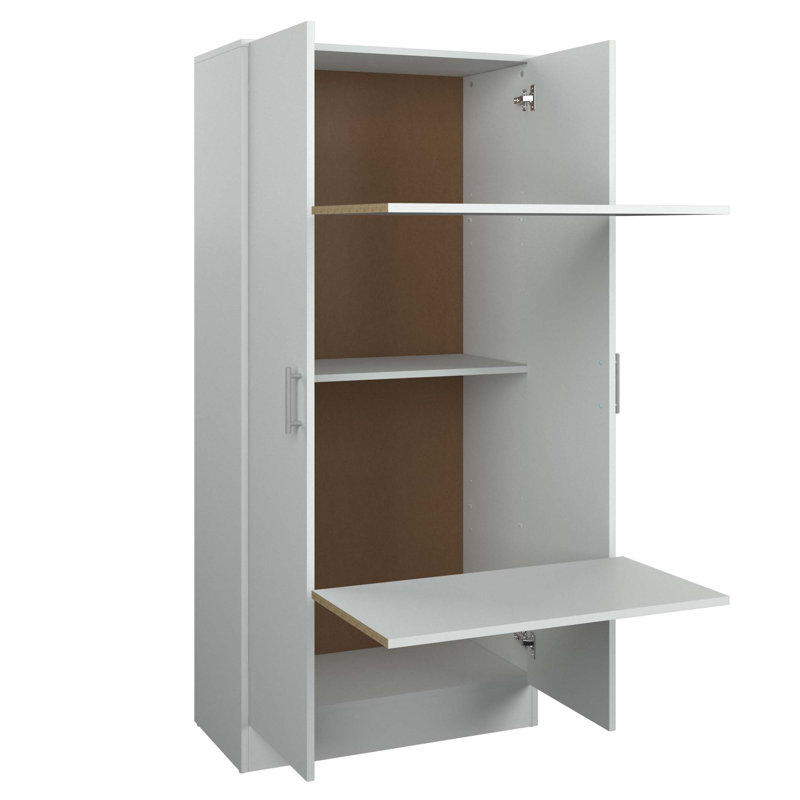 Armoire de rangement à tablettes Mahera - Assemblage facile, Blanc