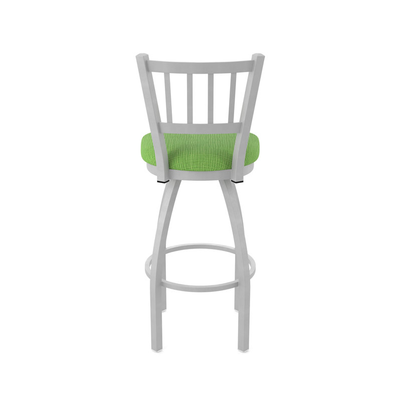 Tabouret pivotant 810 Contessa, Tissu - perroquet graphique, Nickel anodisé, Tabouret de bar (siège d'une hauteur de 30 po)