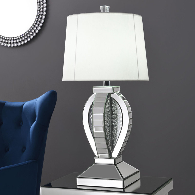 31-inch Empire Mirrored Acrylic Table Lamp Silver