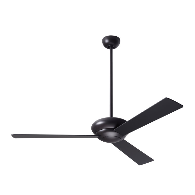 Downrod Ceiling Fan, Handheld Remote Control (2-wire), Dark Bronze, Black