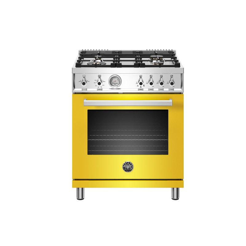 Bertazzoni 30'' W Natural Gas Free Standing Range, Yellow