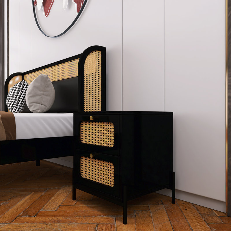 Ensemble de chambre à coucher 4 pièces Ciauna, Noir