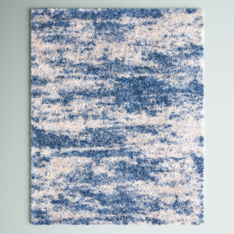 Mercurio Abstract Beige/Blue Area Rug