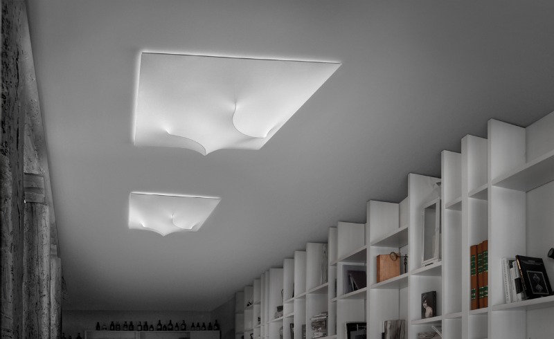 Plafonnier encastré 3 lumières In et Out 47,2 po, Blanc