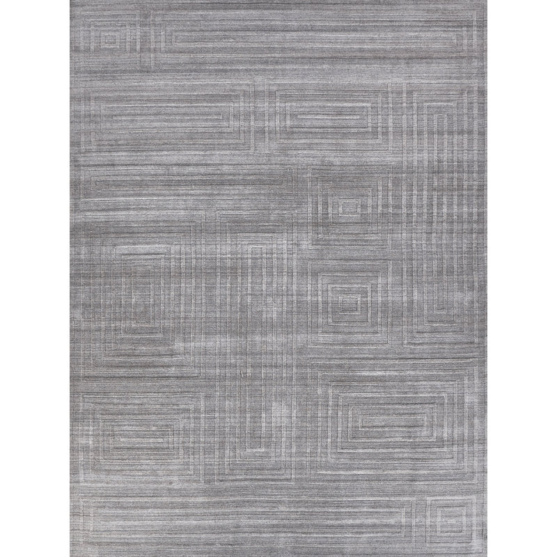 Castelli Geometric Area Rug in Gray, Rectangle 9' x 12', Gray