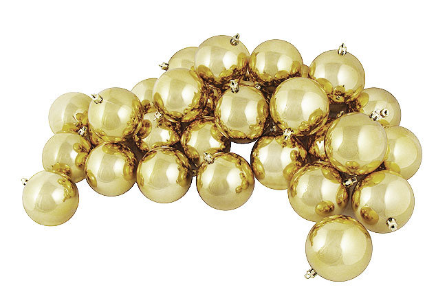 4" Shatterproof Bauble, Vegas Gold